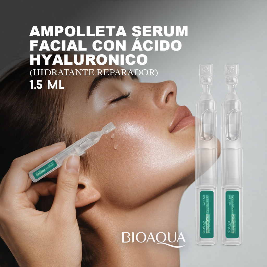 2 AMPOLLETAS SERUM FACIAL CON ACIDO HYALURONICO 1.5 ML HIDRATANTE REPARADOR